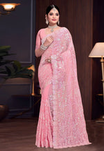 Load image into Gallery viewer, Pink Georgette Saree With Blouse