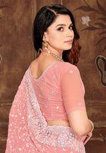 Load image into Gallery viewer, Pink Georgette Saree With Blouse