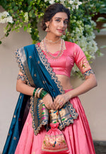 Load image into Gallery viewer, Pink Jacquard Silk Lehenga Choli