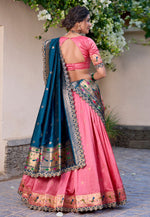 Load image into Gallery viewer, Pink Jacquard Silk Lehenga Choli