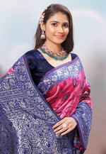 Load image into Gallery viewer, Pink Kanjivaram Silk Saree