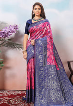 Load image into Gallery viewer, Pink Kanjivaram Silk Saree