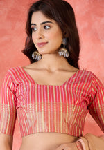 Load image into Gallery viewer, Pink Khadi Saree With Blouse