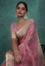 Load image into Gallery viewer, Pink Linen Saree With Blouse