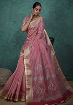 Load image into Gallery viewer, Pink Linen Saree With Blouse