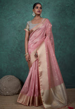Load image into Gallery viewer, Pink Linen Saree With Blouse
