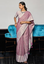 Load image into Gallery viewer, Pink Linen Saree With Blouse