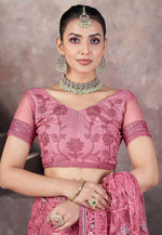 Load image into Gallery viewer, Pink Net Saree With Blouse