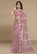Load image into Gallery viewer, Pink Net Saree With Blouse
