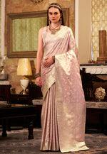 Load image into Gallery viewer, Pink Satin Silk Saree With Blouse