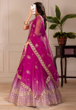Load image into Gallery viewer, Pink Shimmer Circular Lehenga Choli