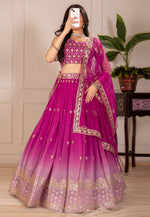 Load image into Gallery viewer, Pink Shimmer Circular Lehenga Choli