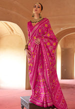 Load image into Gallery viewer, Pink Silk Patola Saree