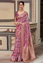 Load image into Gallery viewer, Pink Silk Saree With Blouse