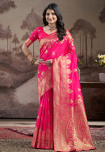 Load image into Gallery viewer, Pink Silk Saree With Blouse