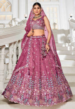 Load image into Gallery viewer, Pink Tissue Circular Lehenga Choli