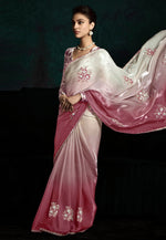 Load image into Gallery viewer, Pink Tissue Saree With Blouse