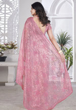 Load image into Gallery viewer, Pink Tissue Saree With Blouse