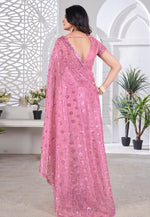 Load image into Gallery viewer, Pink Tissue Sequence Saree