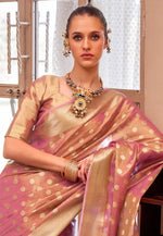 Load image into Gallery viewer, Pink Tissue Silk Saree With Blouse
