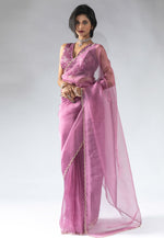 Load image into Gallery viewer, Pink Tissue Silk Saree With Blouse