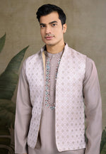 Load image into Gallery viewer, Pink Viscose Kurta Pajama With Jacket