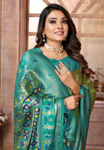 Load image into Gallery viewer, Pista Green Banarasi Silk Saree