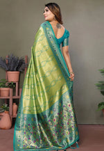 Load image into Gallery viewer, Pista Green Banarasi Silk Saree With Blouse