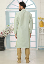 Load image into Gallery viewer, Pista Green Dupion Silk Kurta Pajama