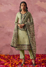 Load image into Gallery viewer, Pista Green Georgette Readymade Pant Style Suit