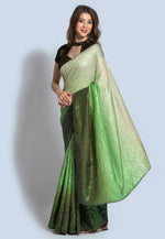 Load image into Gallery viewer, Pista Green Silk Sequence Saree