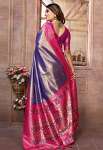 Load image into Gallery viewer, Purple Banarasi Silk Saree With Blouse