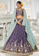 Load image into Gallery viewer, Purple Chiffon Lehenga Choli