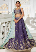 Load image into Gallery viewer, Purple Chiffon Lehenga Choli