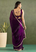 Load image into Gallery viewer, Purple Chiffon Lehenga Saree