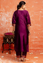 Load image into Gallery viewer, Purple Cotton Silk Readymade Pakistani Suit