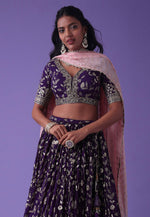 Load image into Gallery viewer, Purple Georgette Circular Lehenga Choli