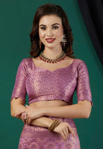 Load image into Gallery viewer, Purple Kanjivaram Silk Saree With Blouse