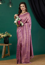 Load image into Gallery viewer, Purple Kanjivaram Silk Saree With Blouse