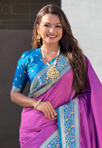 Load image into Gallery viewer, Purple Silk Paithani Saree