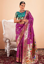 Load image into Gallery viewer, Purple Silk Saree With Blouse