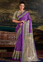 Load image into Gallery viewer, Purple Silk Saree With Blouse