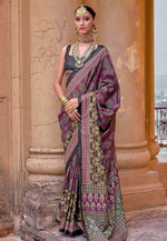 Load image into Gallery viewer, Purple Silk Saree With Blouse