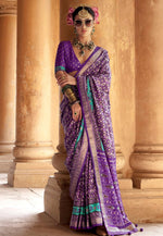 Load image into Gallery viewer, Purple Silk Saree With Blouse