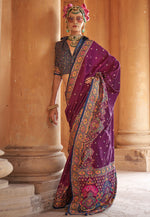 Load image into Gallery viewer, Purple Silk Saree With Blouse