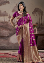 Load image into Gallery viewer, Purple Silk Saree With Blouse