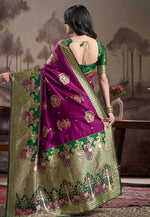 Load image into Gallery viewer, Purple Silk Saree With Blouse