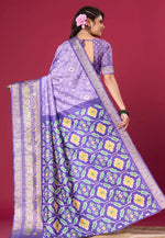 Load image into Gallery viewer, Purple Silk Satin Patola Saree