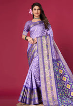 Load image into Gallery viewer, Purple Silk Satin Patola Saree