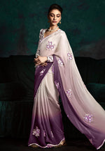 Load image into Gallery viewer, Purple Tissue Saree With Blouse